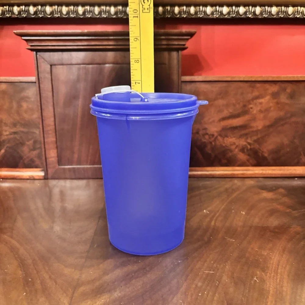 Vintage Tupperware 321-7 Handolier Canister Blue Pour Spout Lid 36 Oz USA